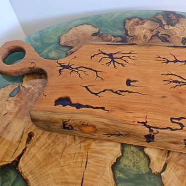Walnut Charcuterie Board w/fractal burning