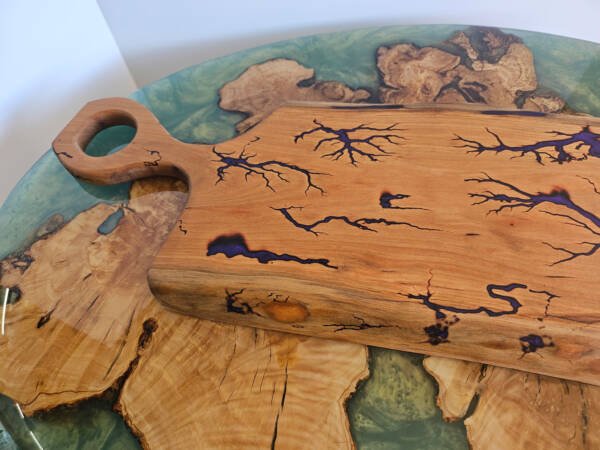 Walnut Charcuterie Board w/fractal burning