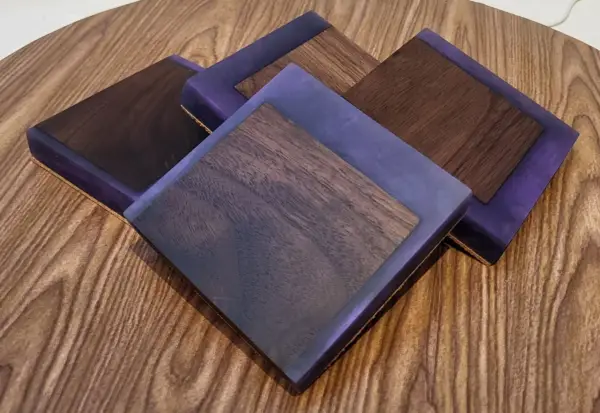 Wood and Resin Coasters (set 0f 4) - Image 2