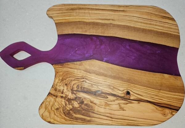 Olive Wood w/Purple River Charcuterie Board - Image 2