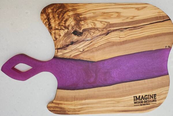 Olive Wood w/Purple River Charcuterie Board - Image 5