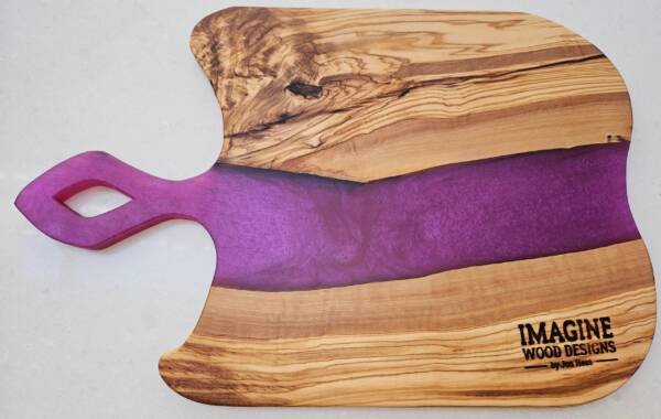 Olive Wood w/Purple River Charcuterie Board - Image 6