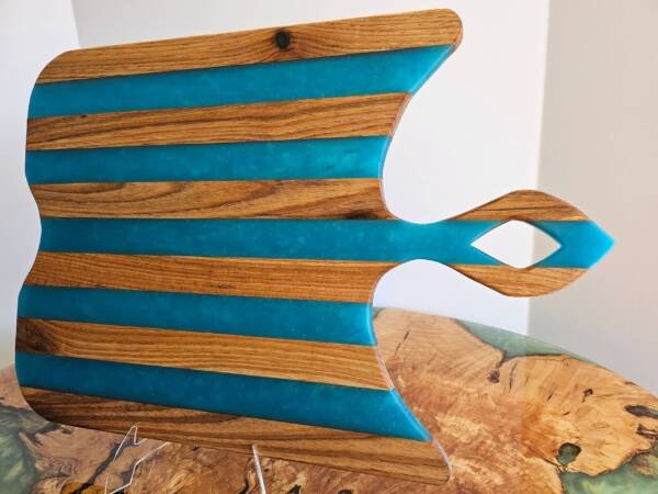 Maple and blue resin striped Charcuterie Board - Image 2