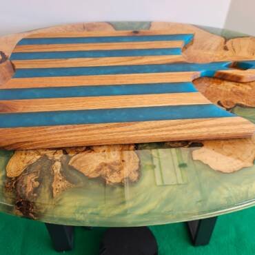 Maple and blue resin striped Charcuterie Board