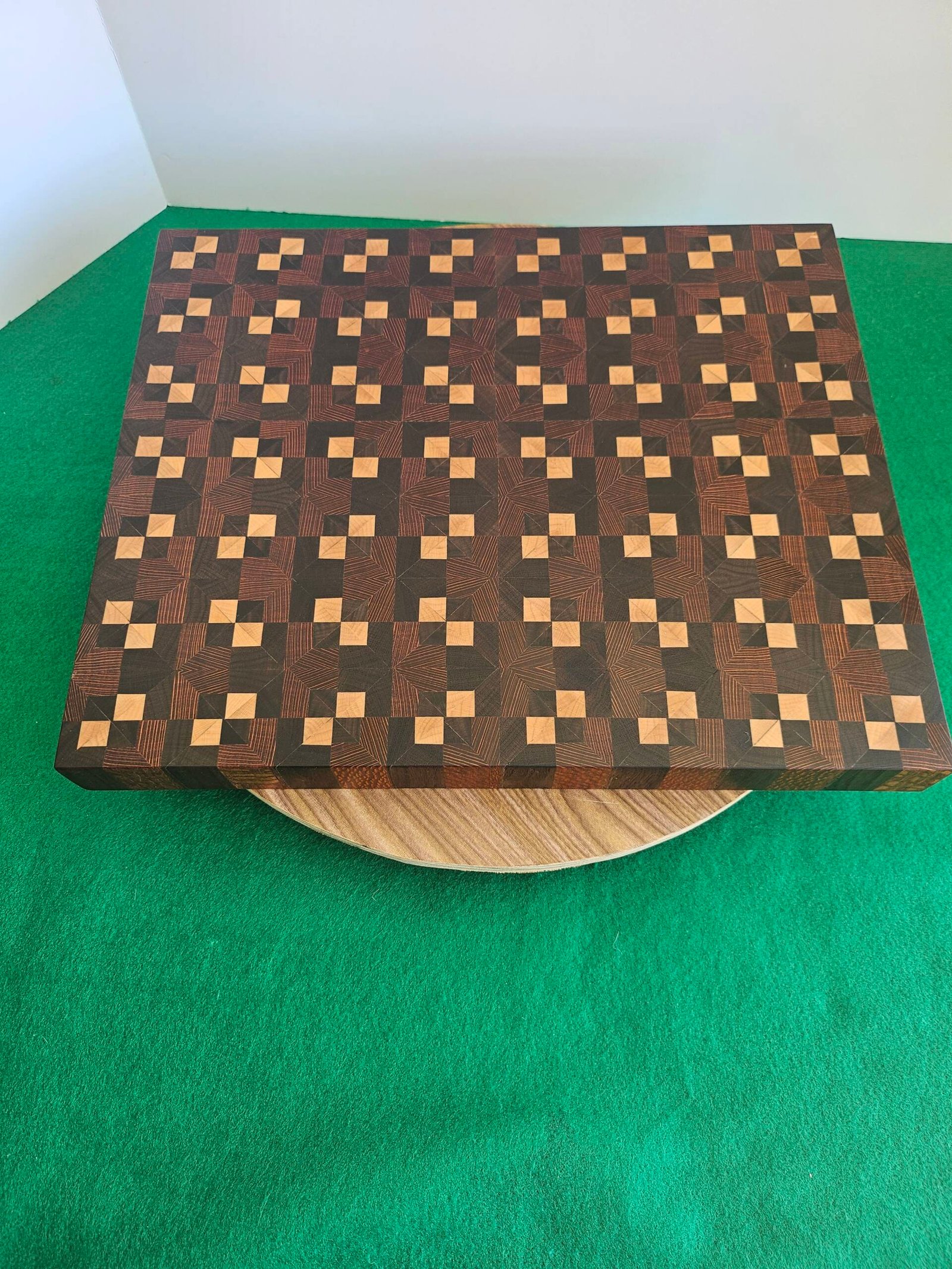 Walnut, Maple and Lacewood End Grain Cutting Board - Image 2