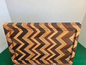Cheveron Pattern Cutting Board w/Juice Groove
