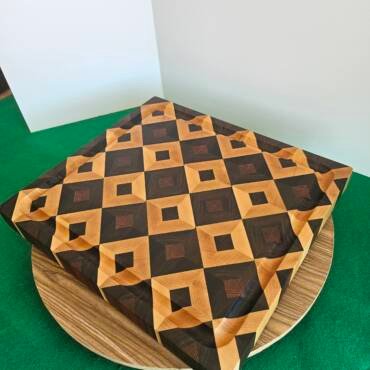 Stunning Diamond Pattern End Grain Cutting Board w/Juice Groove