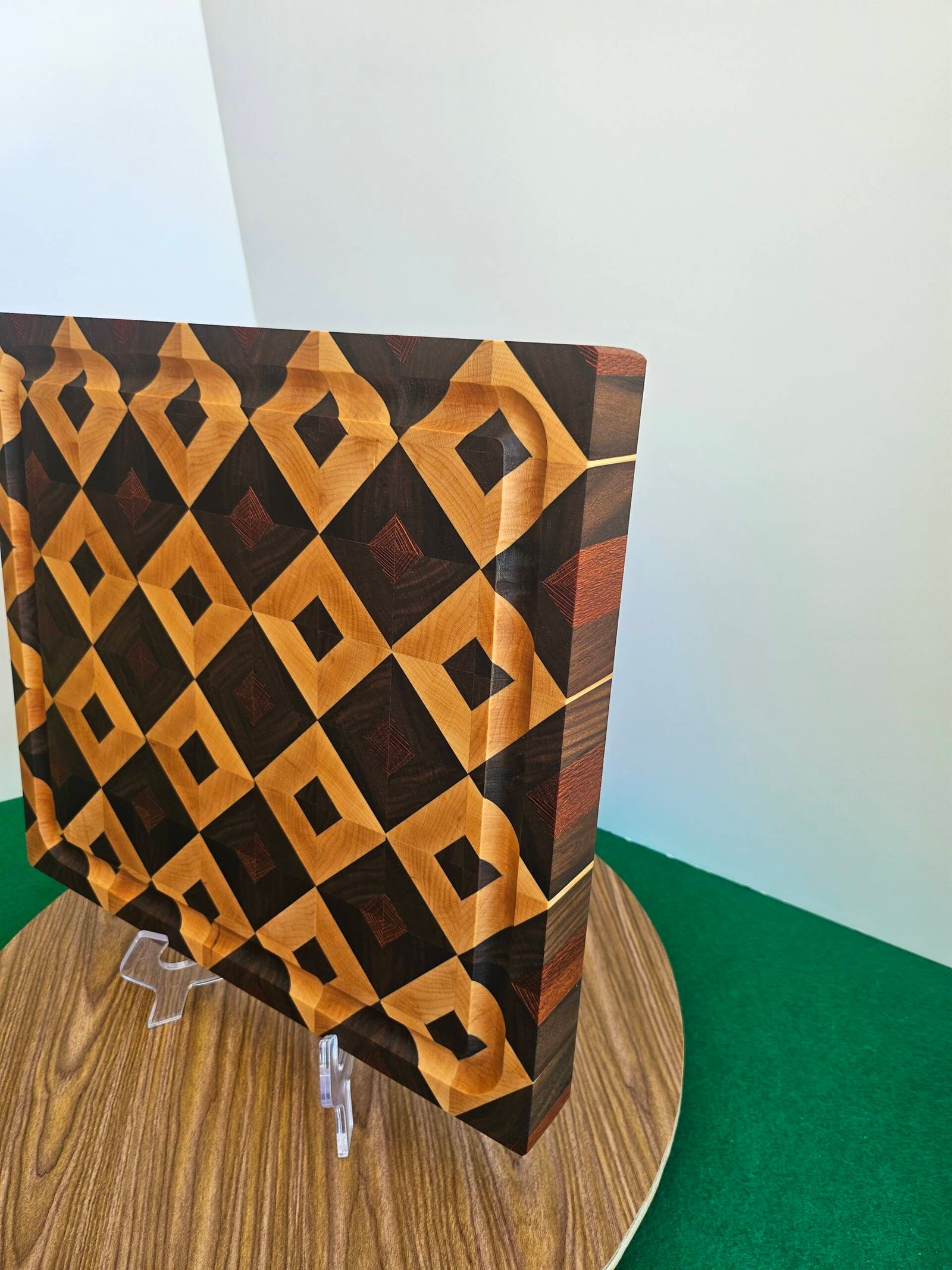 Stunning Diamond Pattern End Grain Cutting Board w/Juice Groove - Image 8