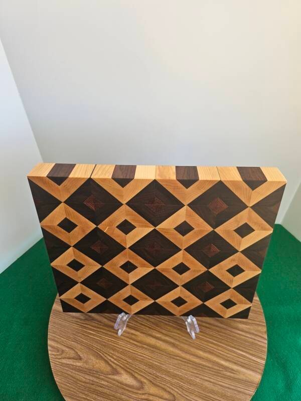 Stunning Diamond Pattern End Grain Cutting Board