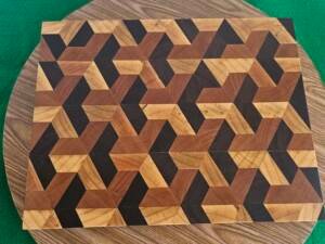 Walnut, Cherry an Maple 3D Cutting Board