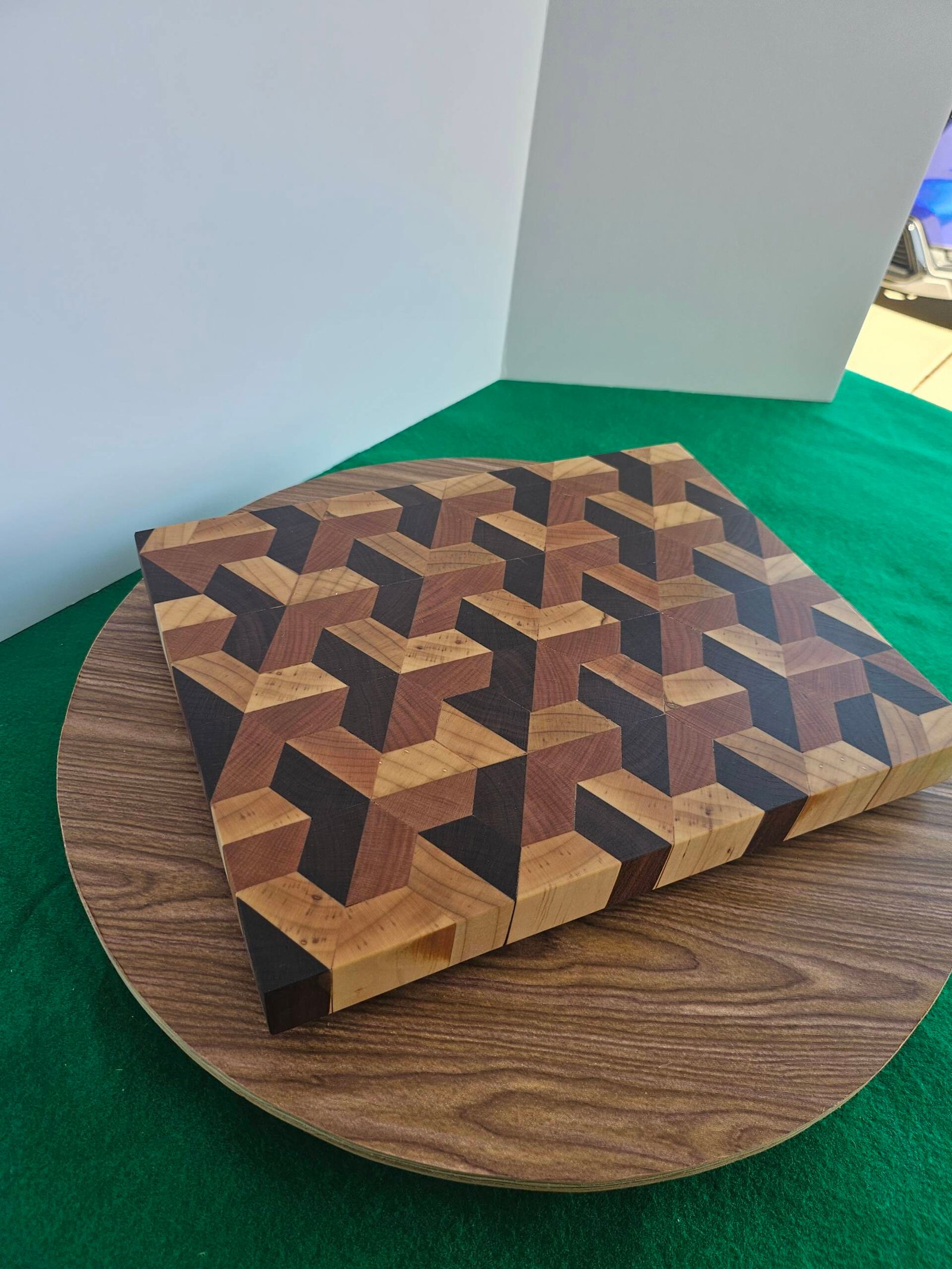 Walnut, Cherry an Maple 3D Cutting Board - Image 4