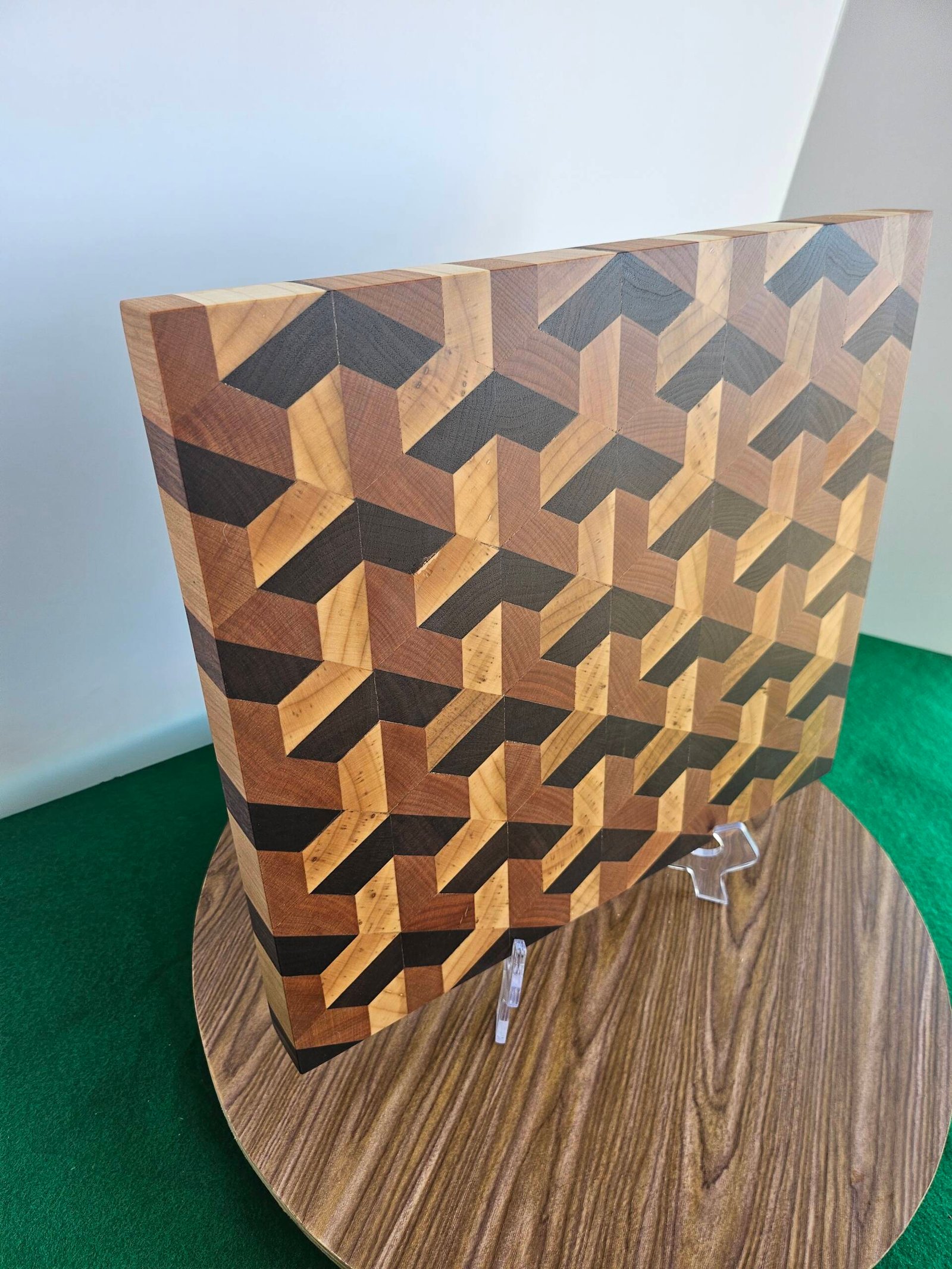 Walnut, Cherry an Maple 3D Cutting Board - Image 4